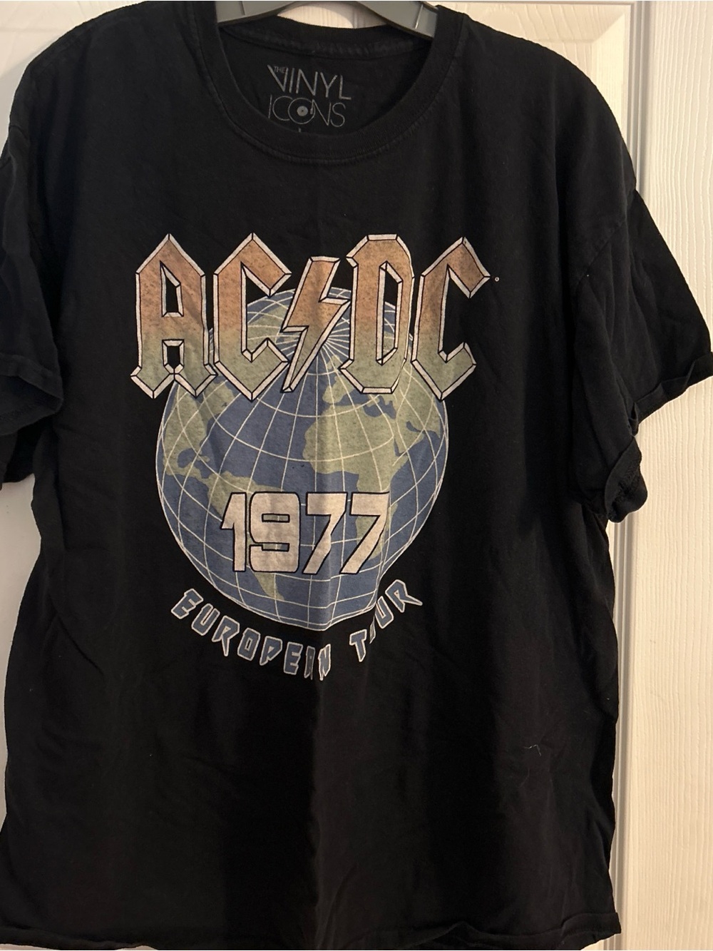 AC/DC 1977 European Tour Black Band Tee